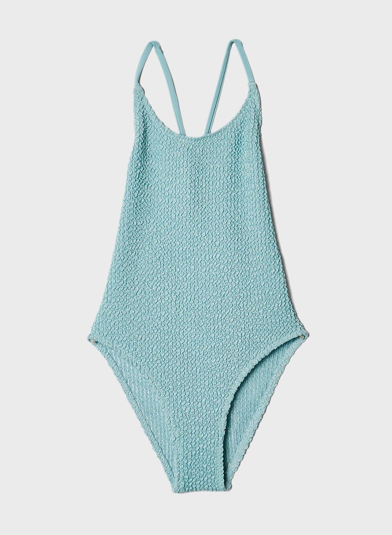 MANGO Kids Textured Swimsuit - Image 1
