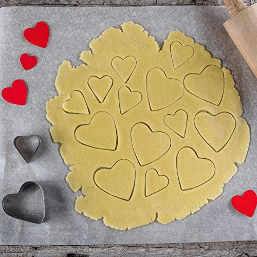 Q-BAKER 5 Pieces Heart Cookie Cutter Set - Valentine's Day Heart Shapes Stainless Steel Cutters Molds for Anniversary, Bridal, Engagement and Wedding, Baking Gifts - Image 4