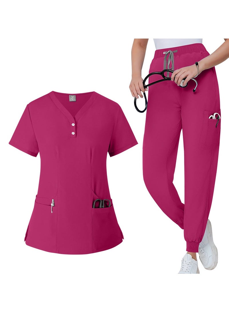 Summer thin elastic quick dry cleaning hand clothes, doctor's surgical clothes, brush hand clothes, nurse's clothes, work clothes, women's suits ﻿ - Image 1