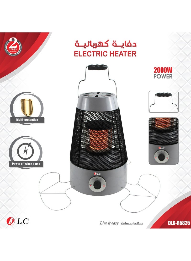 دفاية كهربائية هالوجين DLC-R5825 - 2000 واط - فضي 
