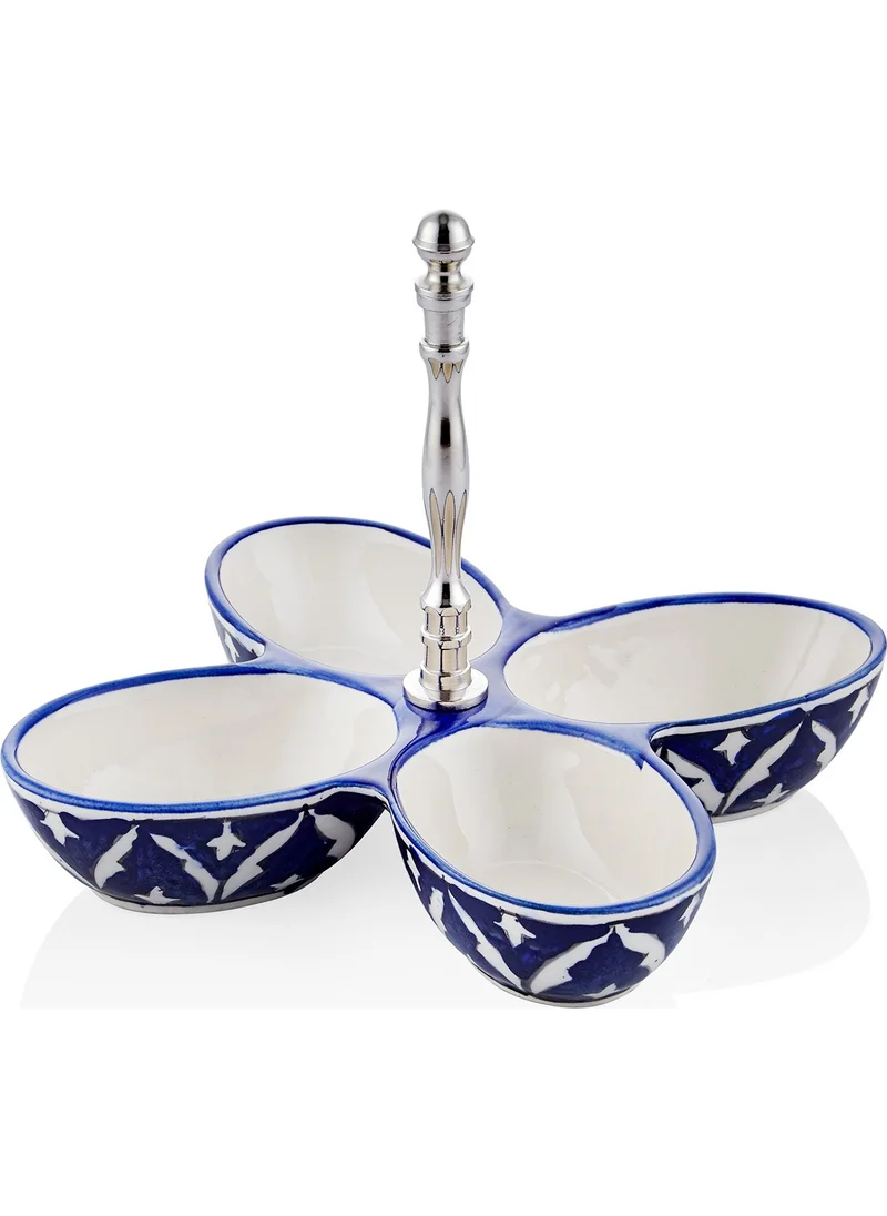 The Mia Corallo Snack Bowl Blue 4 Compartments 28X28X21 cm
