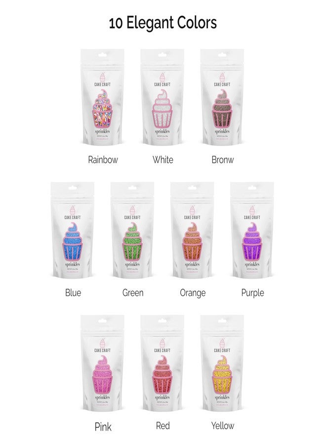 Cake Craft Sprinkles – 3-Pack (100g Each) | Decorating Cakes, Cupcakes, Cookies & More | Rainbow – Jimmies - Image 3
