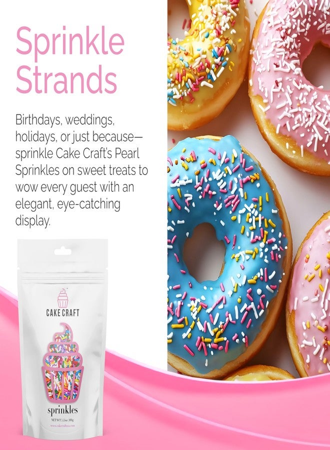 Cake Craft Sprinkles – 3-Pack (100g Each) | Decorating Cakes, Cupcakes, Cookies & More | Rainbow – Jimmies - Image 2