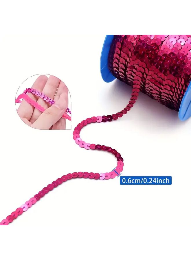 Blue 10 Yards Sequin Trim 6mm Round Flat Laser Glitter Paillettes For Crafts Sewing Scrapbooking DIY - Image 3