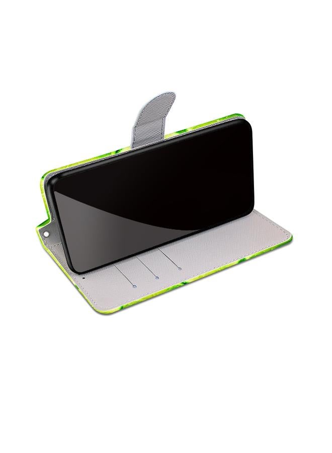 اس-توب جراب لهاتف OPPO A54 4G / A16 4G / A53s 5G / A55 5G جراب جلدي من البولي يوريثان قابل للطي أفقيًا برسومات متقاطعة ملونة مع حامل وفتحات للبطاقات ومحفظة وحبل - Image 5