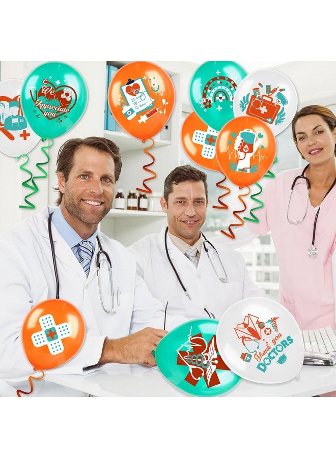 HOWAF بالونات شكرًا للأطباء من HOWAF، 36 قطعة بالونات لاتكس برتقالية وبيضاء وخضراء لتخرج الأطباء، بالونات لاتكس لتقدير الأطباء في أسبوع الأطباء، زينة تخرج للأطباء - Image 5