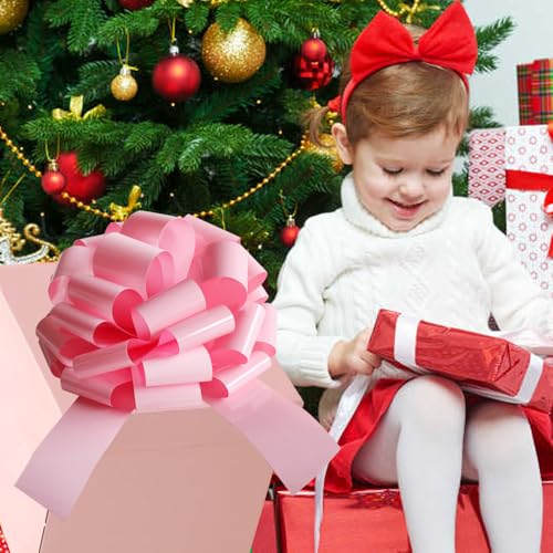 HQJAXJ 20 Inch Big Car Bow,1 Pc Giant Present Bow for Large Gift Wrapping New Houses Huge Present Birthday Christmas Decor (Pink) - Image 3