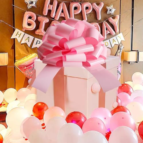 HQJAXJ 20 Inch Big Car Bow,1 Pc Giant Present Bow for Large Gift Wrapping New Houses Huge Present Birthday Christmas Decor (Pink) - Image 2
