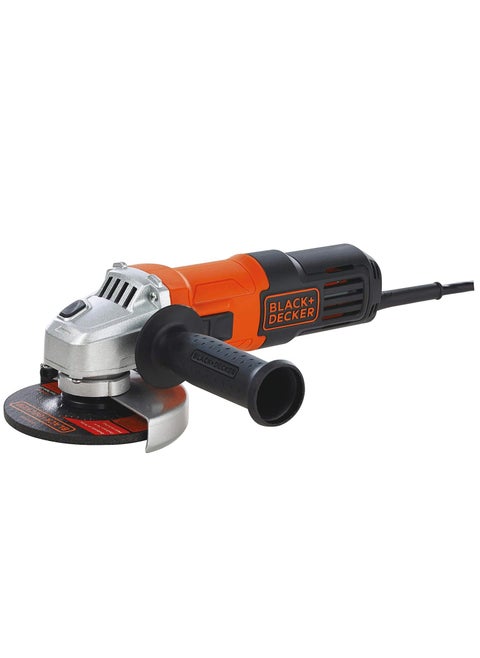 Black & Decker 650W 115Mm Small Angle Grinder With Slider Switch & Side Handle Orange/Black