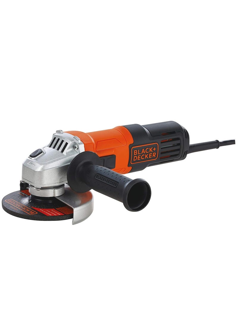 BLACK+DECKER - Black & Decker 650W 115Mm Small Angle Grinder With Slider Switch & Side Handle Orange/Black - Image 1