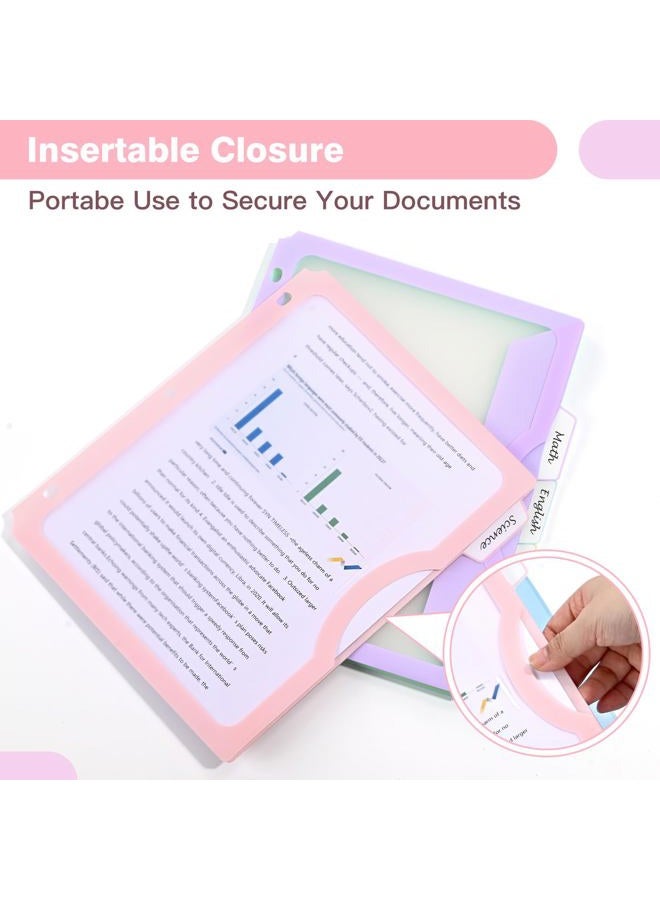 XRUNMIX 15 Counts Dividers with One Full Pocket, 5-Tab Binder Dividers for 3 Ring Binder, Recipe Binder Dividers for US Letter Size 8.5 x 11', Index Dividers for Back to School, Pastel Color (3) - Image 5