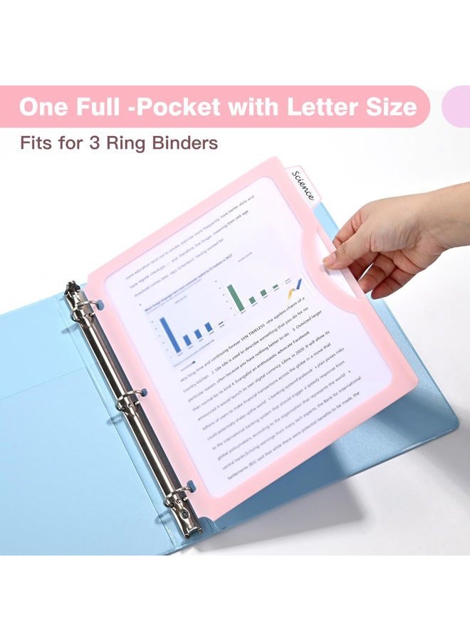 XRUNMIX 15 Counts Dividers with One Full Pocket, 5-Tab Binder Dividers for 3 Ring Binder, Recipe Binder Dividers for US Letter Size 8.5 x 11', Index Dividers for Back to School, Pastel Color (3) - Image 3