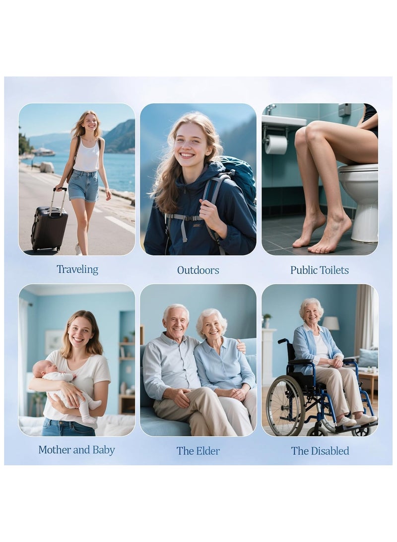 BlueFire Premium Electric Portable Bidet B10-P with LED Display, 250ML Water Tank, 2000mAh Rechargeable Battery, 5 Spray Levels, Long Nozzle, 8 Nozzle Heads, Type-C Charging, IP67 Waterproof & Travel Storage Bag – Compact Hygienic Shattaf for Home, Office & Travel - Image 4