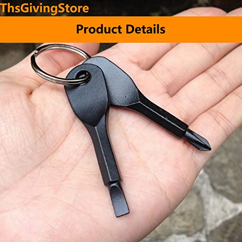 ThsGivingStore 10PCS Pocket Keychain Screwdriver Tools Set, Outdoor Tool Gadgets Kit Travel Screwdriver Keychain with Key Ring for Dad Gift, Electrician, DIY - Image 4