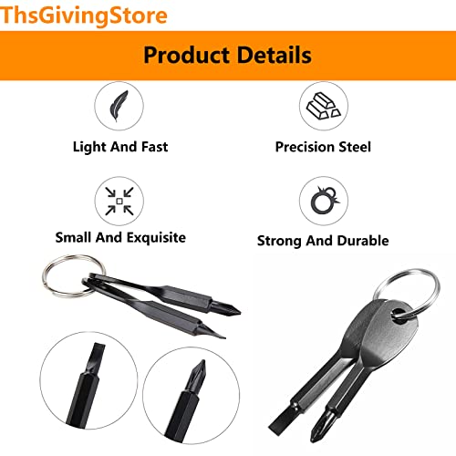 ThsGivingStore 10PCS Pocket Keychain Screwdriver Tools Set, Outdoor Tool Gadgets Kit Travel Screwdriver Keychain with Key Ring for Dad Gift, Electrician, DIY - Image 3