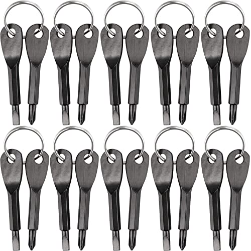 ThsGivingStore 10PCS Pocket Keychain Screwdriver Tools Set, Outdoor Tool Gadgets Kit Travel Screwdriver Keychain with Key Ring for Dad Gift, Electrician, DIY - Image 1