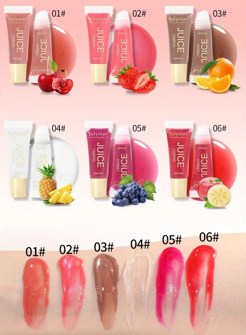 Julystar Natural Fruit Flavor Lip Oil & Gloss Set - Long-Lasting Moisturizing, Mirror Shine, Pouty Lips Effect - Vegan, Paraben-Free, Perfect for Daily Hydration & Gifts[03] - Image 5