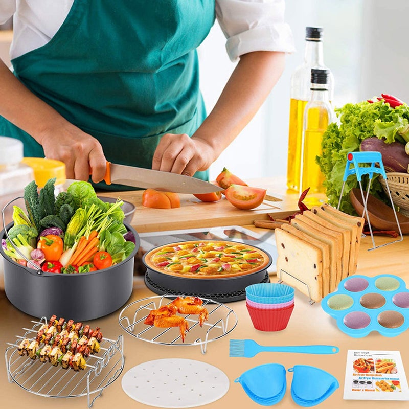 🍳 طقم قلاية هوائية بسلة كيك متينة مع صينية شوي للاستخدامات المتعددة - Image 3