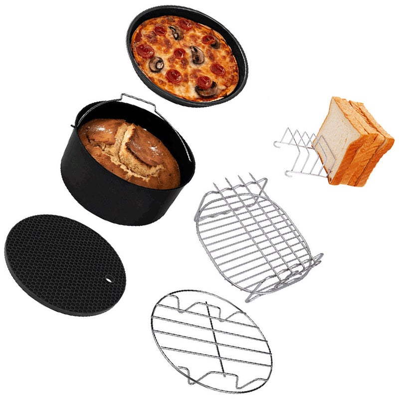 🍳 طقم قلاية هوائية بسلة كيك متينة مع صينية شوي للاستخدامات المتعددة - Image 1
