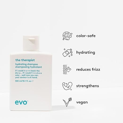 evo The Therapist Hydrating Shampoo Hydrates Strengthen and Softens Whilst Improving Shine Protects Colour Treated Hair Helps to Detangle - Image 2