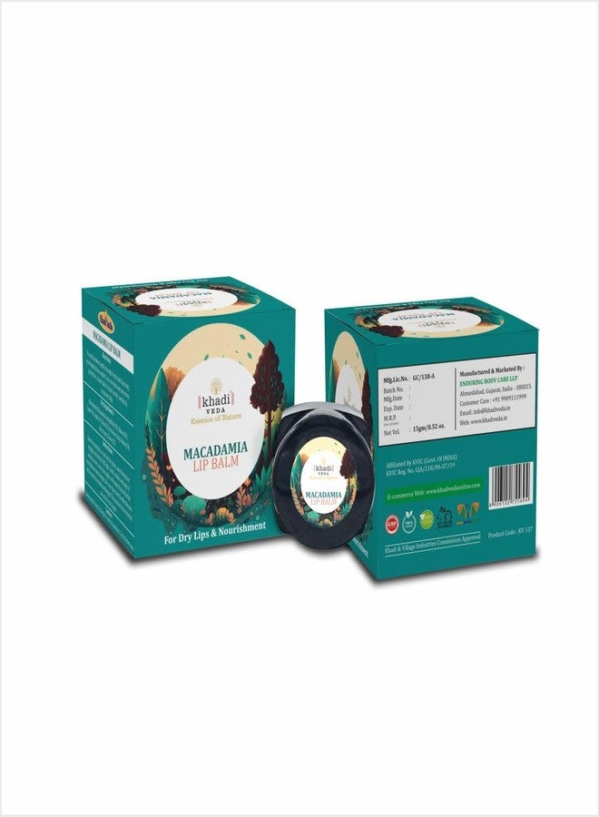 Khadi Veda Macadamia Lip Balm 15gm Tube for Intensive Lip Hydration for All Long Day Suitable for Unisex(Pack of 2) - Image 1