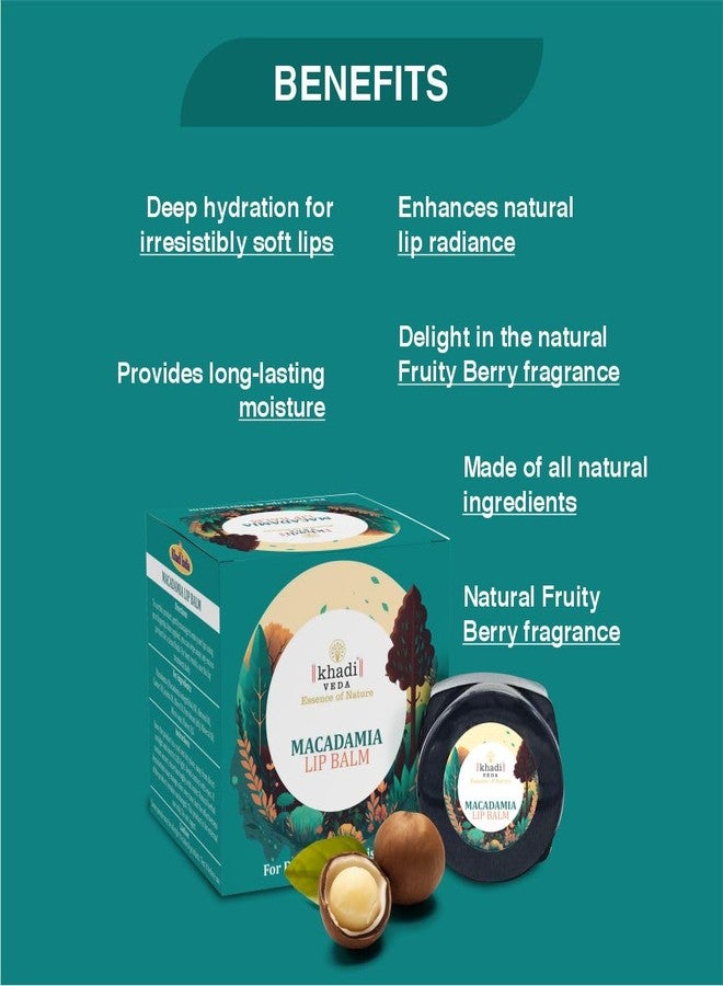 Khadi Veda Macadamia Lip Balm 15gm Tube for Intensive Lip Hydration for All Long Day Suitable for Unisex(Pack of 2) - Image 5