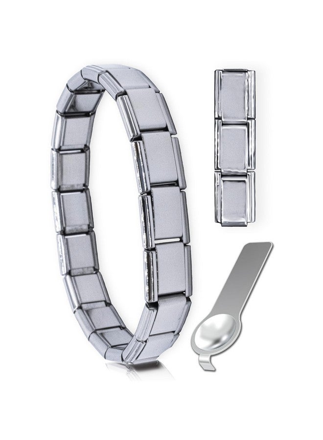 Fablinks Italian Charm Bracelet, 9Mm 304 Stainless Steel Charms Link Starter Bracelets For Women, Silver Modular Nomination Jewelry For Men With Tool And 3 Extra Links - Image 1
