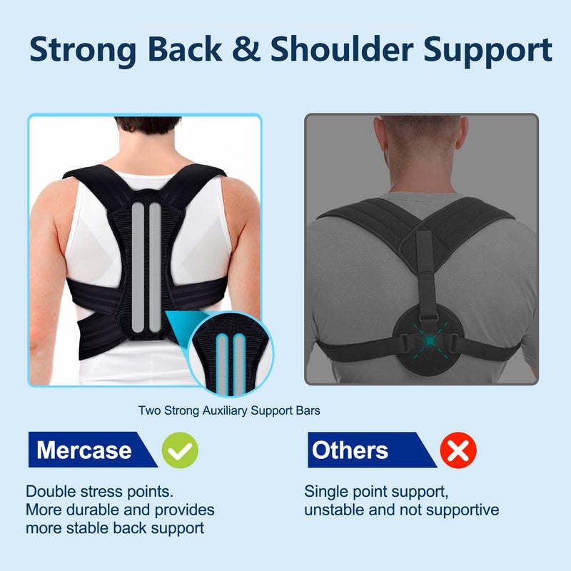 Mercase Professional Posture Corrector for Women and Men - Back Brace to Stop Slouching, Adjustable Full Back Support, Improve Spine Alignment & Stand Taller, Large(32-39 in) - Image 4