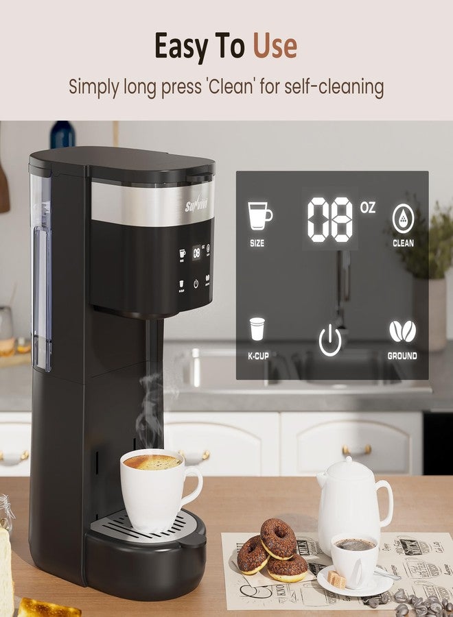 SUNVIVI Single Serve Iced Coffee Maker, 3 Brewing Modes for K-Cup Pod/Ground Coffee, 30oz Removable Water Reservoir & Reusable Filter, Compact for Home & Office, Black - Image 3