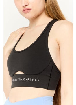adidas By Stella McCartney Women Brand Logo Padded Training Sports Bra, Black  - Image 3