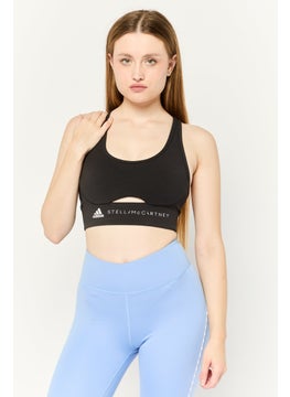 adidas By Stella McCartney Women Brand Logo Padded Training Sports Bra, Black  - Image 1