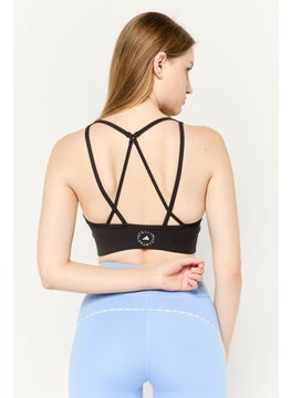 adidas By Stella McCartney Women Brand Logo Padded Training Sports Bra, Black  - Image 4