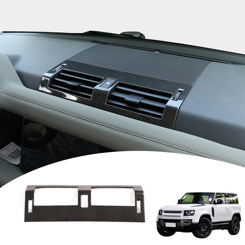 JONKOKO Car Center Console AC Air Vent Outlet Cover Trim for Land Rover Defender 90 110 130 20202024 Air Conditioning Frame Panel Cover Trim Interior Accessories Carbon Fiber