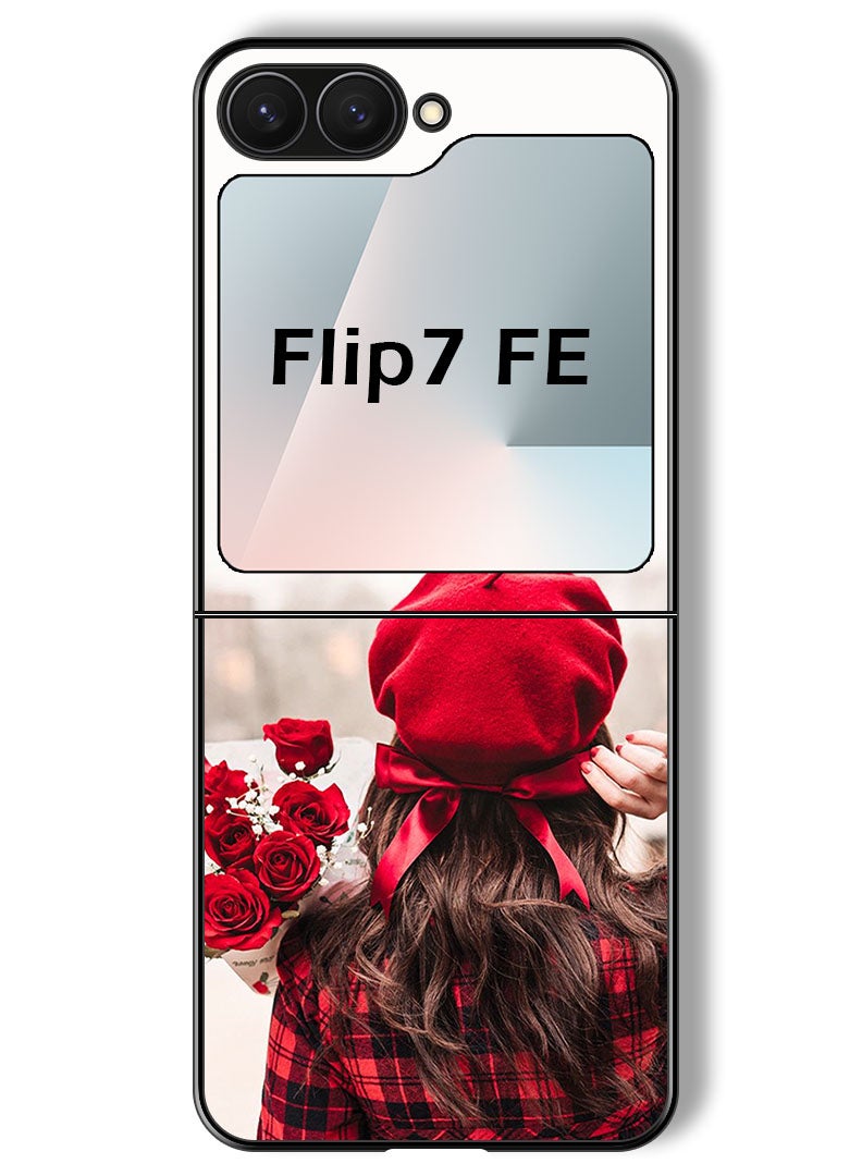 Theodor Case Compatible with Samsung Galaxy Z Flip 7 FE 6.7 Inch Protection Shockproof Bumper Cover Holding Flowers - Image 1