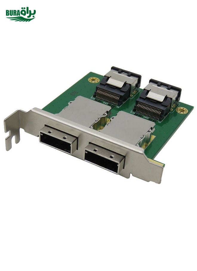 BURAQ Dual Ports Mini SAS Internal SFF-8087 to External HD SFF-8088 Front Panel PCI SAS Card  - Image 1