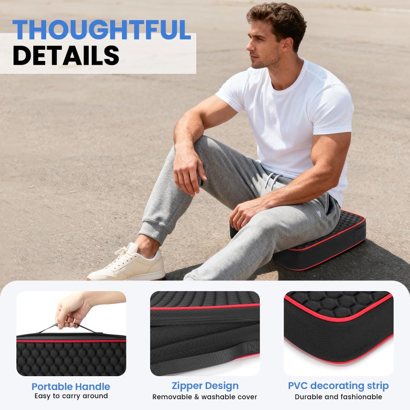 WIWODADI Stadium Seat Cushions 2 Pack - Portable Bleacher Cushions with 2.5" Extra Thick High-Density Foam and Massage Dots, Outdoor Fashion Seat Cushions for Sports Events, Travel, Camping, Chairs - Image 4