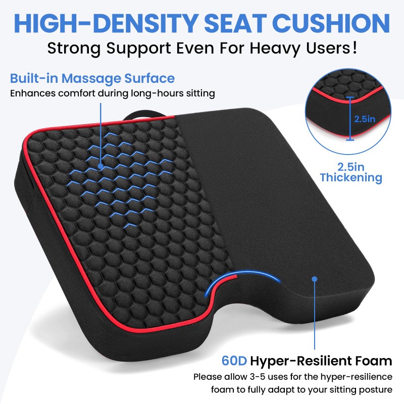 WIWODADI Stadium Seat Cushions 2 Pack - Portable Bleacher Cushions with 2.5" Extra Thick High-Density Foam and Massage Dots, Outdoor Fashion Seat Cushions for Sports Events, Travel, Camping, Chairs - Image 2