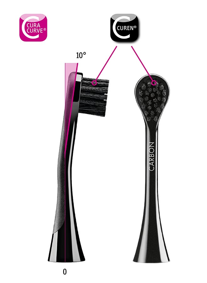 Curaprox Black is White Hydrosonic Sonic Toothbrush - Curaprox Electric Toothbrush for Adults with 3 Cleaning Levels.