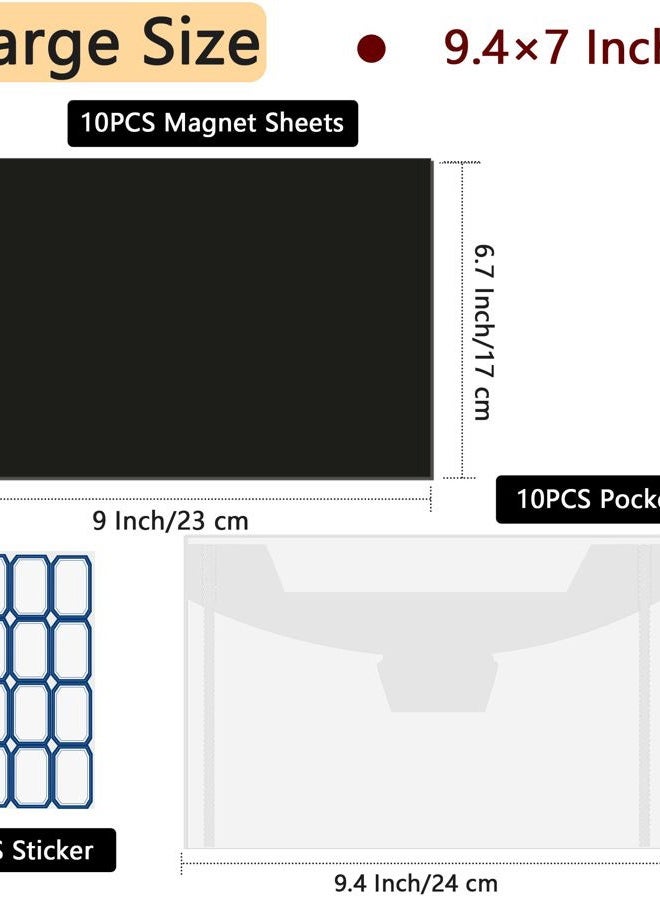 Unarty 20 PCS 9.4 x 7 Inch Large Die Cut Storage Envelopes with 0.7 mm Strong Magnetic Sheets for Die Storage, Die Storage Pockets and Magnet, Clear Stamp and Die Storage Pockets - Image 4
