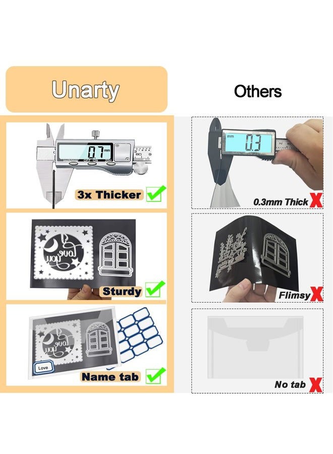 Unarty 20 PCS 9.4 x 7 Inch Large Die Cut Storage Envelopes with 0.7 mm Strong Magnetic Sheets for Die Storage, Die Storage Pockets and Magnet, Clear Stamp and Die Storage Pockets - Image 2
