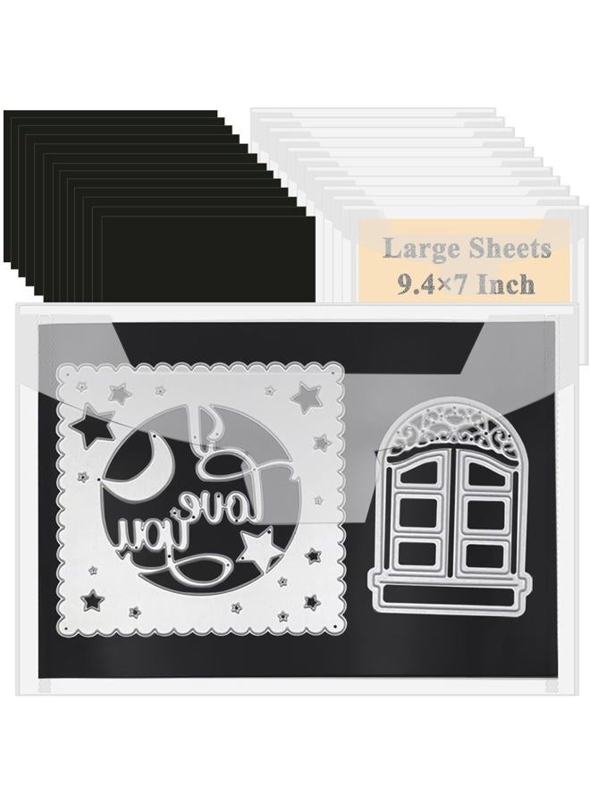 Unarty 20 PCS 9.4 x 7 Inch Large Die Cut Storage Envelopes with 0.7 mm Strong Magnetic Sheets for Die Storage, Die Storage Pockets and Magnet, Clear Stamp and Die Storage Pockets - Image 1