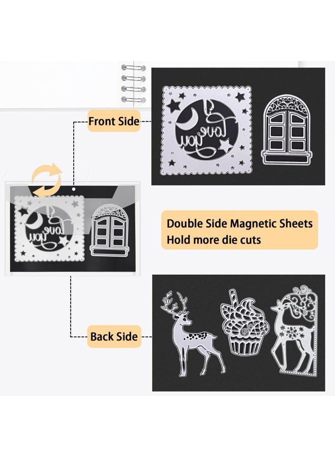 Unarty 20 PCS 9.4 x 7 Inch Large Die Cut Storage Envelopes with 0.7 mm Strong Magnetic Sheets for Die Storage, Die Storage Pockets and Magnet, Clear Stamp and Die Storage Pockets - Image 3
