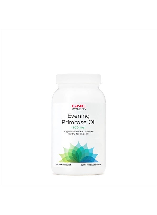GNC Women's Evening Primrose Oil (EPO) 1300 mg | Supports Hormonal Balance, Immunity, Healthy Skin and Heart Health | Daily Vitamin | 90 Softgel Capsules - Image 1