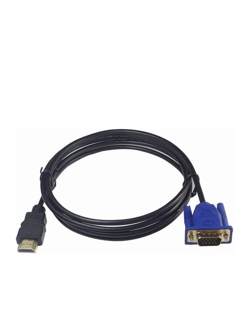 إن تك NTECH كابل HDMI بطول 1.8 متر من HDMI إلى VGA 1080P HD مع محول صوت أسود - Image 2