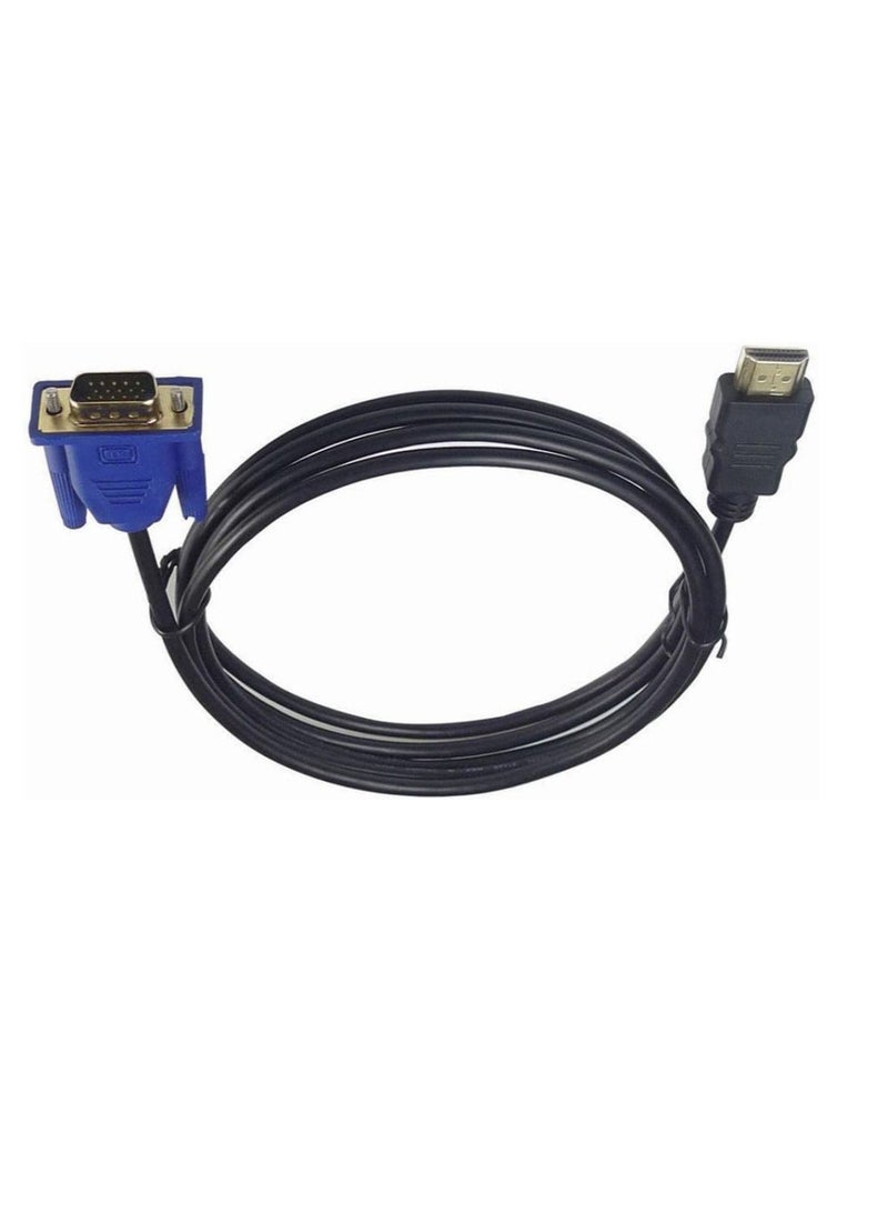 إن تك NTECH كابل HDMI بطول 1.8 متر من HDMI إلى VGA 1080P HD مع محول صوت أسود - Image 3