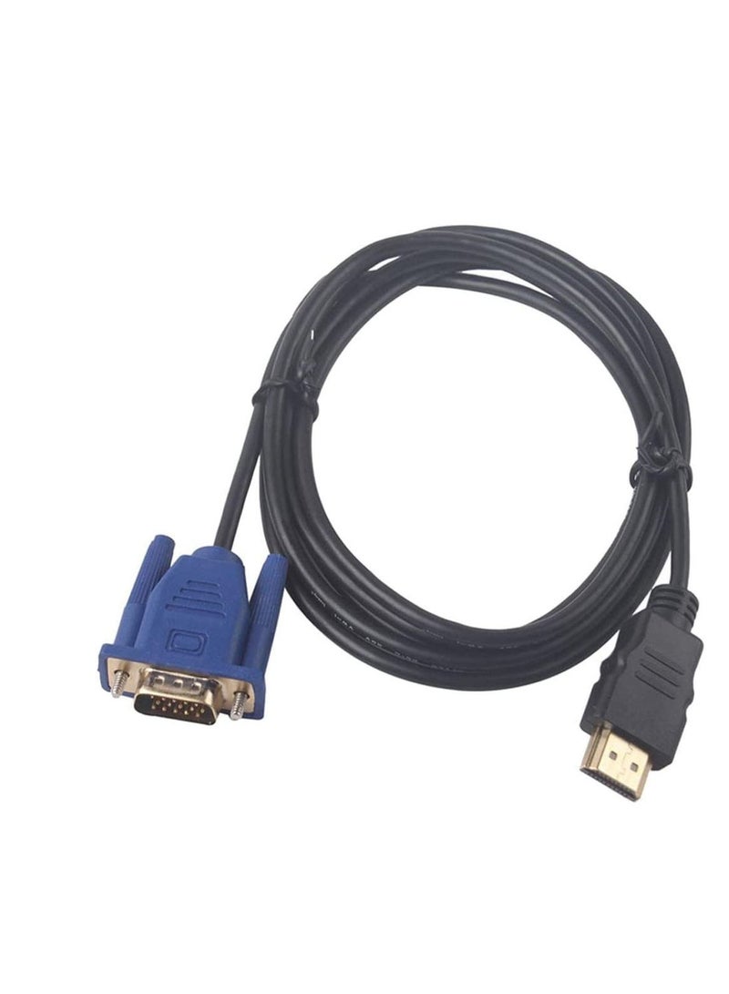 إن تك NTECH كابل HDMI بطول 1.8 متر من HDMI إلى VGA 1080P HD مع محول صوت أسود - Image 4