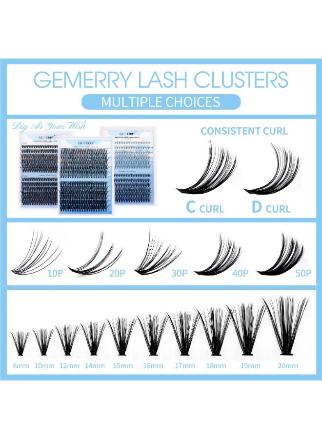 GEMERRY Individual Lashes Large Tray 240pcs Lash Clusters 007mm 40P50P C Curl Mix 816mm Eyelash Clusters SoftLightweight Cluster Lashes Mink Lash Extension Clusters Mixed Tray Individual Lashes Cluster - Image 4