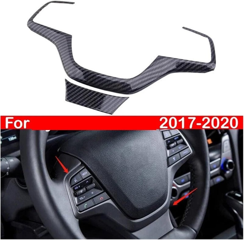 Wivplex Carbon Fiber Steering Wheel Trim for Hyundai Elantra 2017-2020 - Image 4