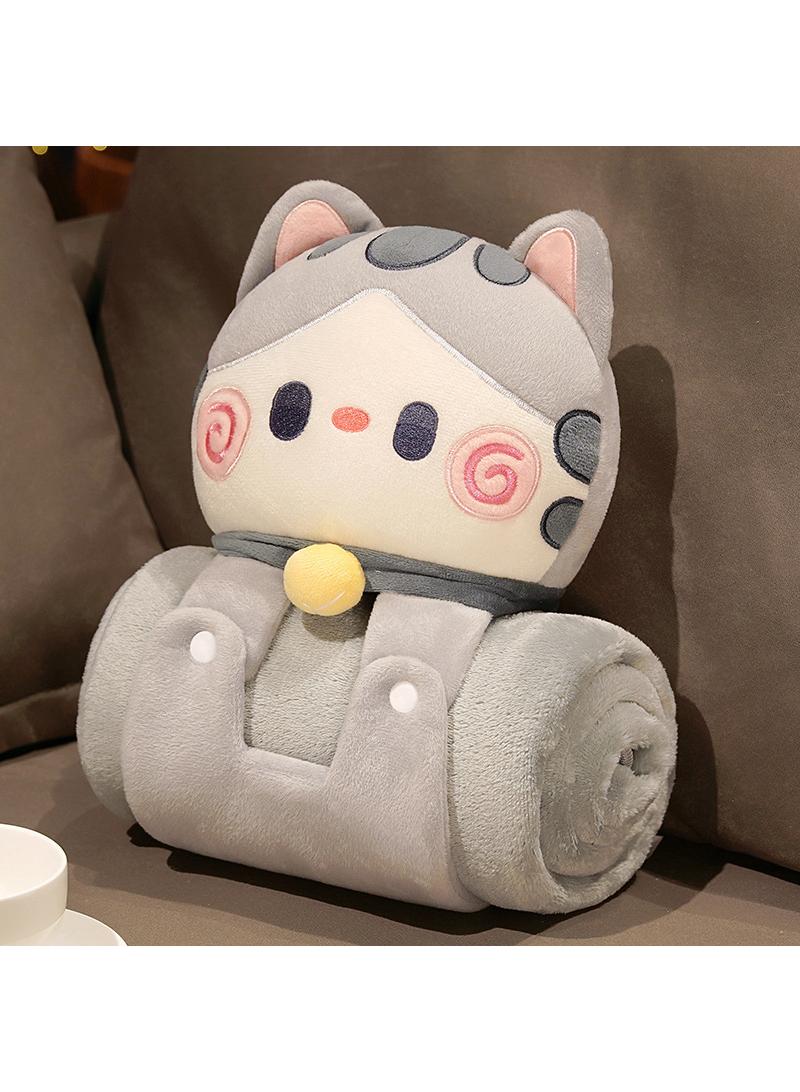 Bluejw Cartoon Polyester Blanket With Cat Doll Air Conditioning Blanket Office Nap Blanket 80x100cm  - Image 1