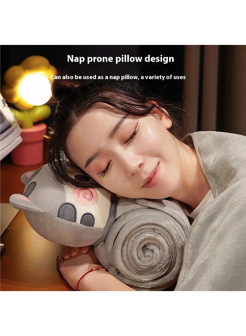 Bluejw Cartoon Polyester Blanket With Cat Doll Air Conditioning Blanket Office Nap Blanket 80x100cm  - Image 2